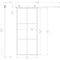 Renin Lexington Frosted Glass Metal Barn Door with Installation Hardware Kit 37 in. KMCTLXF-37BL-E - alternate 2